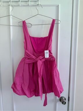 Windsor Hot Pink Mini Dress with Waist Tie